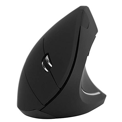 PUSOKEI Vertical Mouse 2.4GHz Optical 1600DPI Wireless Ergonomic Vertical Gaming Mouse for Laptop- Plug and Play- Non-delay -Black-