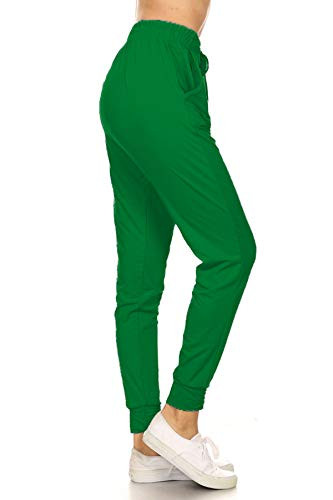JGAX128-KELLYGREEN-3X Solid Jogger Track Pants w/Pockets- 3X