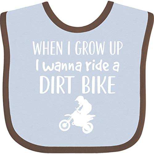 Inktastic Dirt Biking Motocross Future Dirt Biker Baby Bib Orange and Black