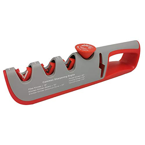 Knife Sharpener MoCaBy 4 Stage Kitchen Chef Knife and Scissor Sharpeners Restore Knives or Shears Blades Quickly Safely with Adjustable Angle Button for Various Household Knives Shear