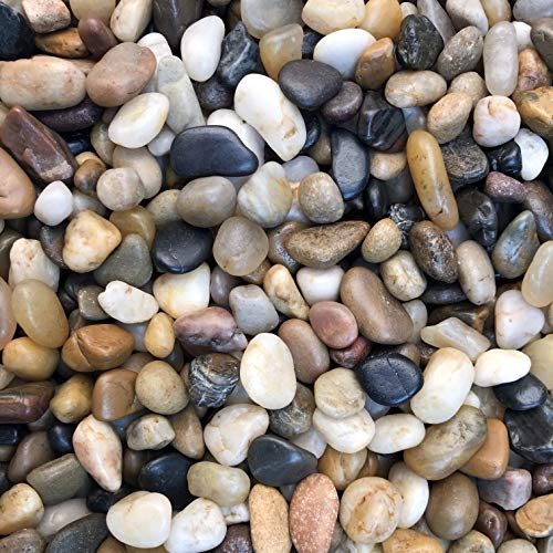 4 Pounds River Rock Stones- Natural Decorative Polished Mixed Pebbles Gravel-Outdoor Decorative Stones for Plant Aquariums- Landscaping- Vase Fillers