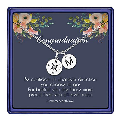 IEFWELL Graduation Gifts for Her 2021- Compass Necklace 2021 Graduation Gifts Disc Pendant Initial Necklace for Girls College Graduation Necklaces Graduation Gifts for Her?M IEFWELL Graduation Gifts for Her 2021- Compass Necklace 2021 Graduation Gifts Disc Pendant Initial Necklace for Girls College Graduation Necklaces Graduation Gifts for Her?M