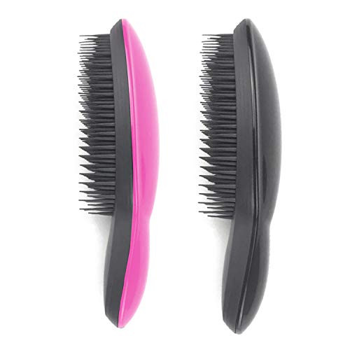 HYATUUTO 2 Pack Tangle Free Detangling Hair Brush - Detangler Brush for Curly Natural Straight Wet Dry Hair Black Rosered