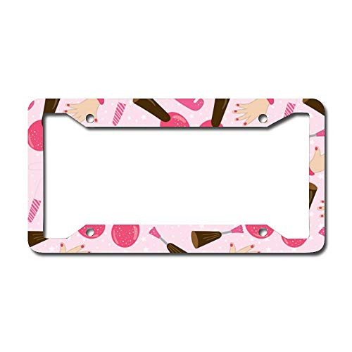 Cute Manicurist Nail Salon Car License Plate Frame - Chrome Metal Auto License Plate Frame Tag Holder Frame Cover - 12inchx6inch for Universal Cars Cute Manicurist Nail Salon Car License Plate Frame - Chrome Metal Auto License Plate Frame Tag Holder Frame Cover - 12inchx6inch for Universal Cars