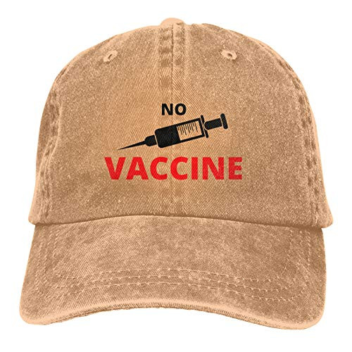 No Vaccine Anti Vaxxers Covid Hat Dad Hat Baseball Cap Embroidered Vintage Adjustable Unisex Baseball Hat-Natural