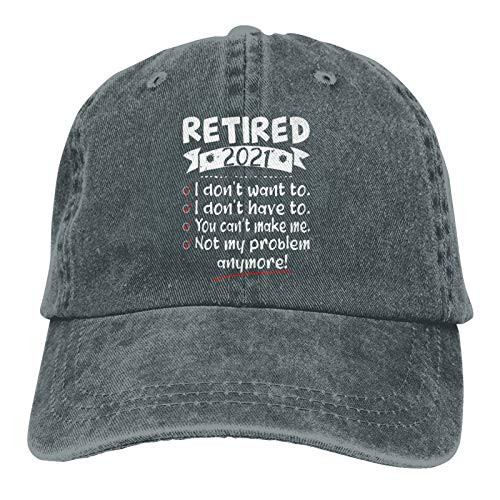 Garitin Funny Retirement 2021 Denim Baseball Cap- Retro Washed Adjustable Dad Hats-Deep Heather