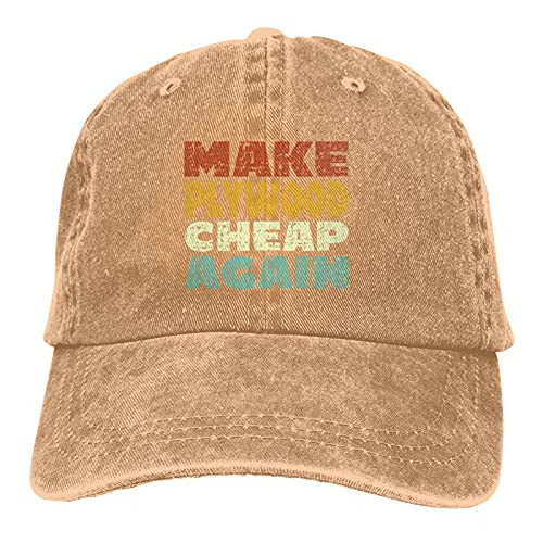 Make Plywood Cheap Again - Retro Vintage Baseball Cap- Classic Adjustable Casual Sports for Men Women Dad Hat