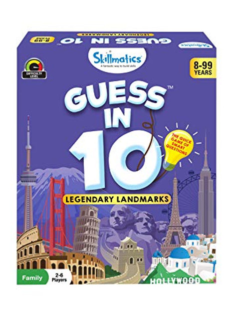 Skillmatics Guess in 10 Legendary Landmarks | Card Game of Smart Questions | Super Fun for Travel- Family Game Night  and  Summer Camps | Gifts for Ages 8-99