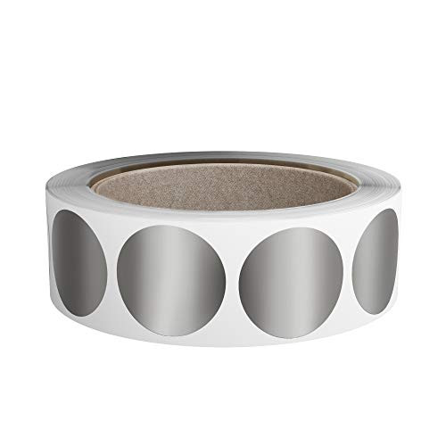 Royal Green Metallic Labels 30mm - Silver Sticker Roll 1.25 inch - 1000 Pack