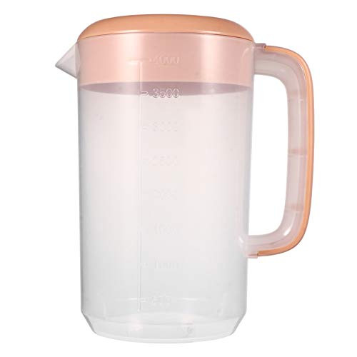 YARNOW Large Capacity Plastic Pitcher with Lid and Handle Heat Resistant Hot Cold Water Carafe Water Pitcher Water Jug for Juice Beverage Jar Tea Kettle 4000ml