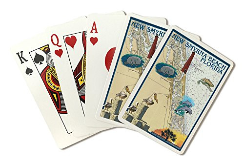 New Smyrna Beach- Florida- Nautical Chart -Playing Card Deck- 52 Card Poker Size with Jokers-