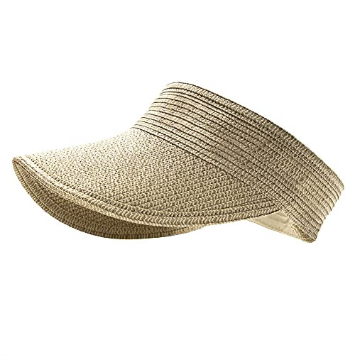 Sun Visor Hats for Women Foldable Summer Beach Hat Wide Brim Sun Hat Roll-Up Uv Protection White Beige Sun Visor Hats for Women Foldable Summer Beach Hat Wide Brim Sun Hat Roll-Up Uv Protection White Beige