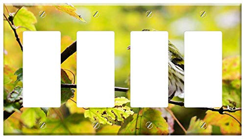 Switch Plate 4 Gang Rocker/GFCI - Bird Yellow Fall Autumn Nature Colorful Branch Switch Plate 4 Gang Rocker/GFCI - Bird Yellow Fall Autumn Nature Colorful Branch