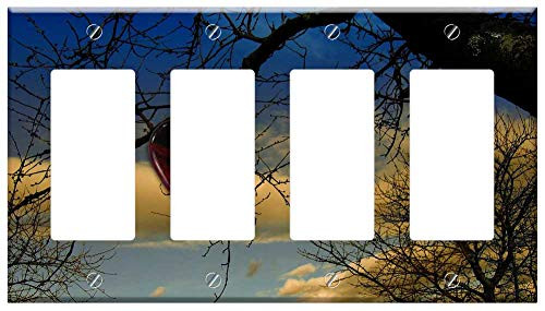Switch Plate 4 Gang Rocker/GFCI - Tree Branch Kahl Clouds Sky Lake Water Loop Switch Plate 4 Gang Rocker/GFCI - Tree Branch Kahl Clouds Sky Lake Water Loop