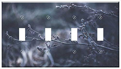 Switch Plate 4 Gang Toggle - Branch Close-Up Flora Flowers Macro Plant