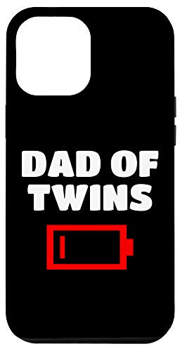 iPhone 12 Pro Max Tired Dad Of Twins Father Funny Low Battery Icon New Babies Case