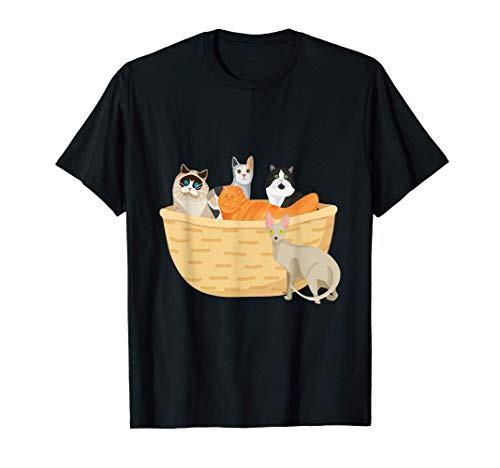 Cute Basket of Cats Kitten Cat lover T-Shirt