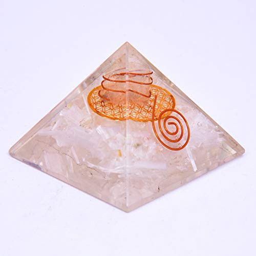 Orgone Pyramid Selenite EMF Protection Meditation Yoga Reiki Chakra Crystal Orgonite Pyramid