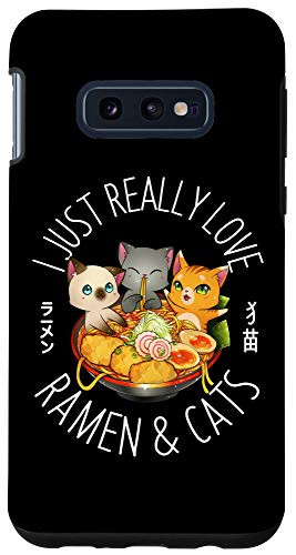 Galaxy S10e Ramen and Cats Love Japanese Noodles Neko Kawaii Cat Gifts Case