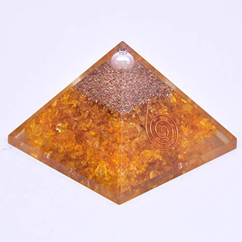 Orgone Pyramid Citrine Pyramid Energy Healing Crystals EMF Protection Pyramid Yoga Meditation Chakra Crystals