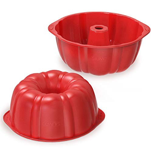 Silicone Bundt Pan - Set of 2 - 7 Inch SILIVO Silicone Bundt Cake Pan Nonstick - Pound Cake Pan - Cake Molds for Baking - 7 inch Bundt Pans