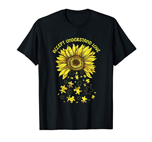 Accept Understand Love Tshirt Autism Awareness Sunflower T-Shirt Accept Understand Love Tshirt Autism Awareness Sunflower T-Shirt