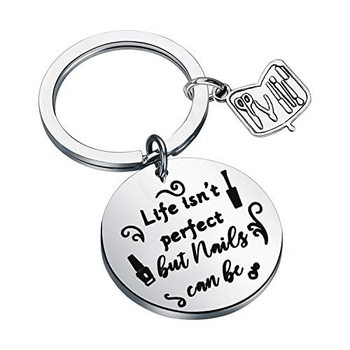 AKTAP Manicurist Gift Nail Graduation Gift Keychain Life Isn't Perfect But Nails Can Be Beautician Jewelry AKTAP Manicurist Gift Nail Graduation Gift Keychain Life Isn't Perfect But Nails Can Be Beautician Jewelry