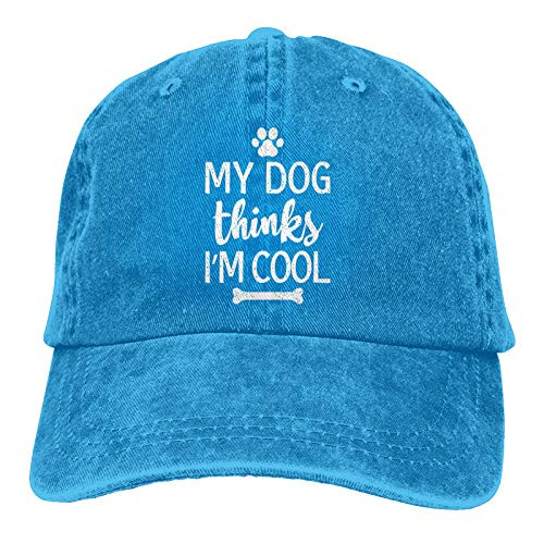 Garitin My Dog Thinks I'm Cool Hat-Adjustable Baseball Cap Washable Cotton Trucker Cap Dad Hat Unisex Blue Garitin My Dog Thinks I'm Cool Hat-Adjustable Baseball Cap Washable Cotton Trucker Cap Dad Hat Unisex Blue