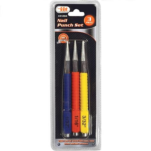 IIT 21260 Cushion Grip Nail Punch Set- 3Piece-