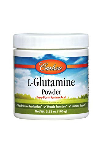 Carlson - L-Glutamine Powder- Free-Form Amino Acid- 3 g- Muscle Tissue Production  and  Function- Immune Support- 3.53 oz -100 g-