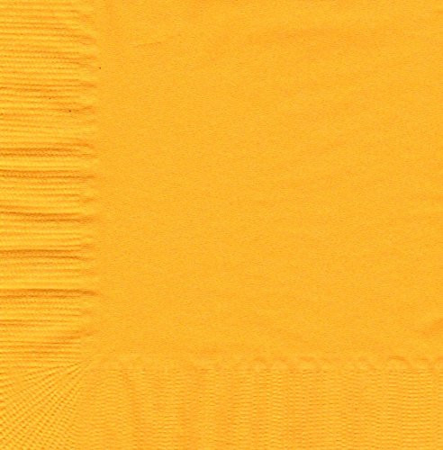 50 Plain Solid Colors Beverage Cocktail Napkins Paper - Harvest Yellow/School Bus Yellow