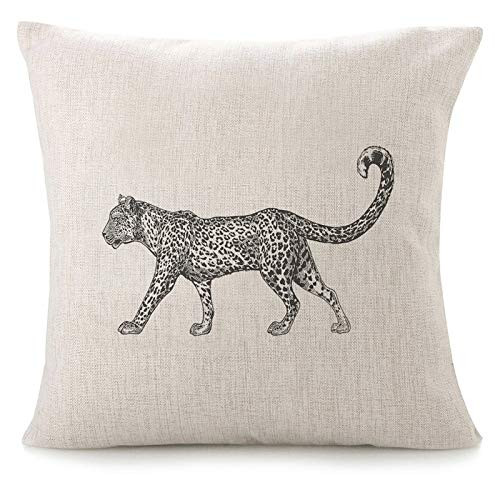 Throw Pillow Cover Flamingo Parrot Jungle 12x12 Inch Square Cotton Linen Sofa Pillow Case Tropical Vintage Exotic Wild Birds Palm Tree Banana Tree Plant Floral lack Cushion Covers Home Couch Bed Decor