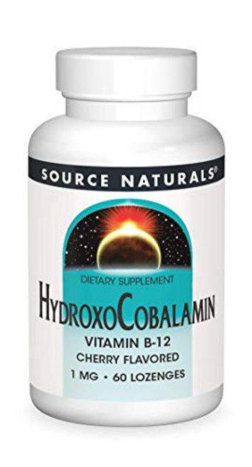 Source Naturals HydroxoCobalamin Vitamin B-12 1mg Cherry Flavor - 60 Lozenges Source Naturals HydroxoCobalamin Vitamin B-12 1mg Cherry Flavor - 60 Lozenges