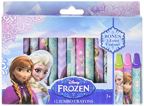 Disney Frozen 12 Jumbo Crayons with Bonus 3 Extra Crayons -15 Total-