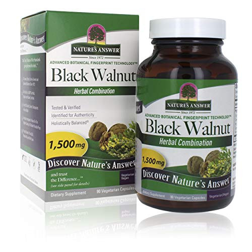 Nature's Answer Black Walnut Complex Vegetarian Capsules Powder- 90-Count Black Walnut | Vegan | Non-GMO Black Walnut Wormwood | Natural Cleanser | Detoxifier Support