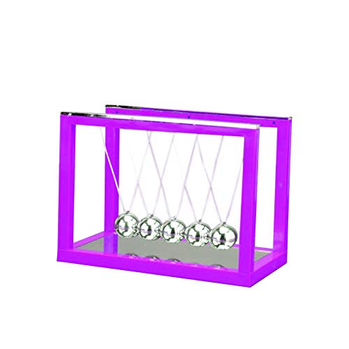LOadSEcr Newtons Cradle- Toys for Desk- Newton's Cradle- Creative Newtons Pendulum Balance Balls for Home Decor School Physics Learning Purple