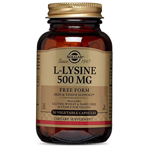 Solgar- L-Lysine 500 mg Vegetable Capsules- 50 Count