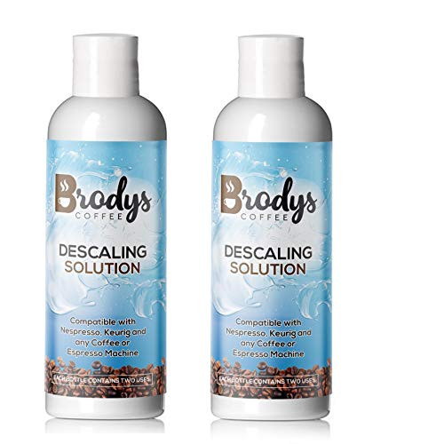 Brodys Descaler -2 Pack- 2 Uses Per Bottle- - Made in the USA - Universal Descaling Solution for Keurig- Nespresso- Delonghi