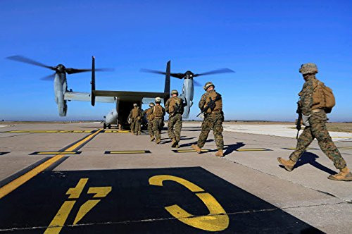 Posterazzi Poster Print Collection US Marines and Sailors Board an MV-22B Osprey Stocktrek Images- -17 x 11-- Varies