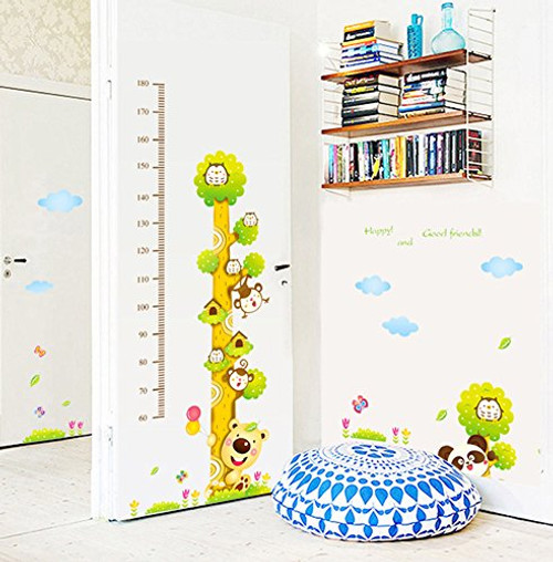 Wallpark Lovely Koala Monkey Owls Cartoon Tree Height Sticker- Growth Height Chart Measuring Removable Wall Decal- Children Kids Baby Home Room Nursery DIY Decorative Adhesive Art Wall Mural Wallpark Lovely Koala Monkey Owls Cartoon Tree Height Sticker- Growth Height Chart Measuring Removable Wall Decal- Children Kids Baby Home Room Nursery DIY Decorative Adhesive Art Wall Mural