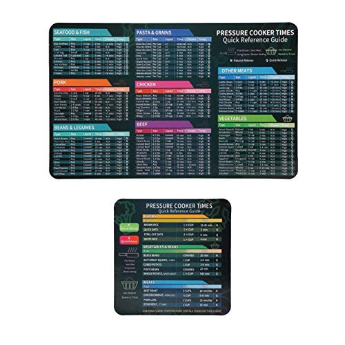 Air Fryer Magnetic Cheat Sheet Cookbook- 2PCS Cooking Time Chart Pot Sticker Accessories Magnetic Cheat Sheet- Reference Guide for 100 Common Prep Functions