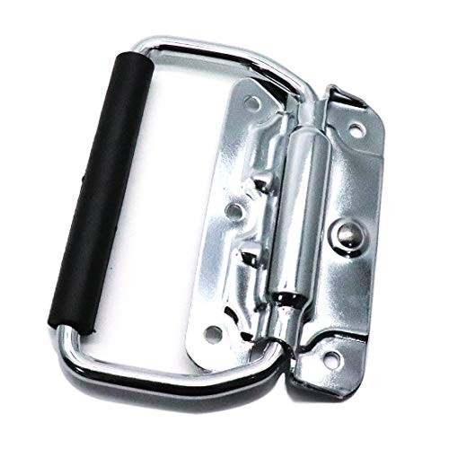 ZXHAO Stainless Steel Spring Loaded Surface Mount Handle with Rubber Grip for Flight Road Case Chest Hardware