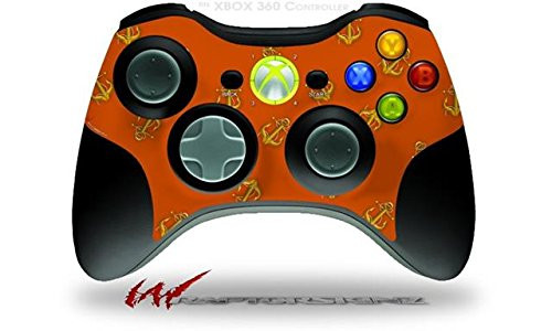 XBOX 360 Wireless Controller Decal Style Skin - Anchors Away Burnt Orange -CONTROLLER NOT INCLUDED-