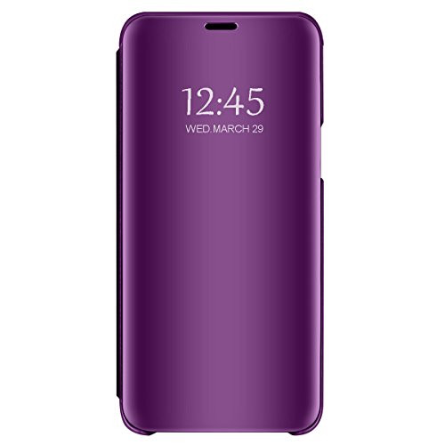 Xiaomi Redmi Note 5 Case/Xiaomi Redmi Note 5 Pro Cover,Slim Translucent View Mirror Flip Stand Cover Shell (Xiaomi Redmi Note 5 (Redmi 5 Plus), Purple)