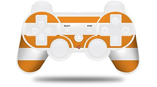 Sony PS3 Controller Decal Style Skin - Kearas Psycho Stripes Orange and White -CONTROLLER NOT INCLUDED-