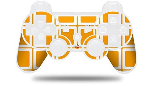 Sony PS3 Controller Decal Style Skin - Squared Orange -CONTROLLER NOT INCLUDED-