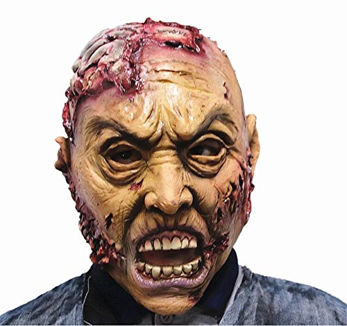 molezu Horror Mask- Latex Monster Scary Mask Suit for Costume Party Halloween Props -Yellow and Red-