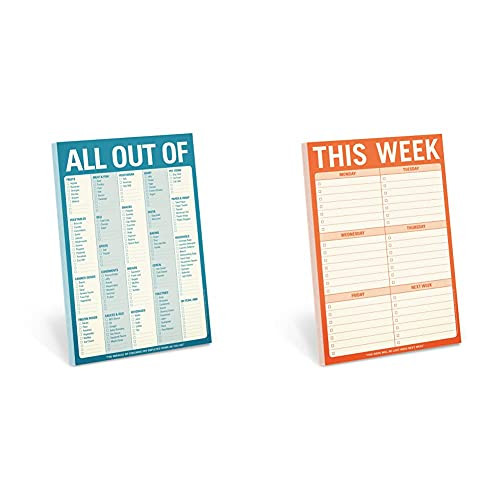 Knock Knock All Out Of Pad Grocery List Note Pad- 6 x 9-inches -Blue-  and  This Week Pad- To Do List Notepad- 6 x 9-inches