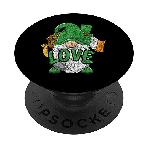 Vintage Irish Gnome Leprechaun Love Lucky St. Patrick's Day PopSockets PopGrip- Swappable Grip for Phones  and  Tablets