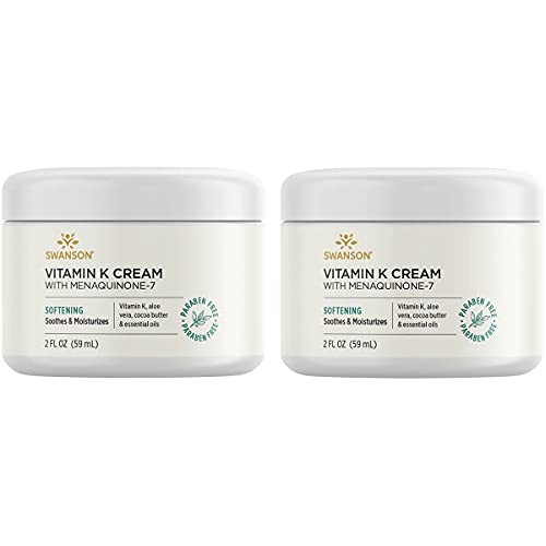 Swanson Vitamin K Cream with Menaquinone-7 2 fl Ounce -59 ml- Cream 2 Pack